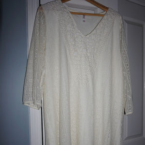 Flowy White Boho Dress